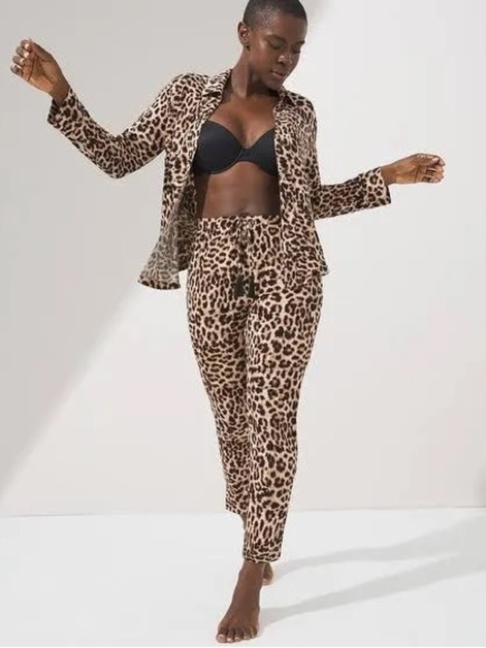 Soma cool night Leopard Print Pajama Set - Brown & Black Animal Print - Picture 2 of 3